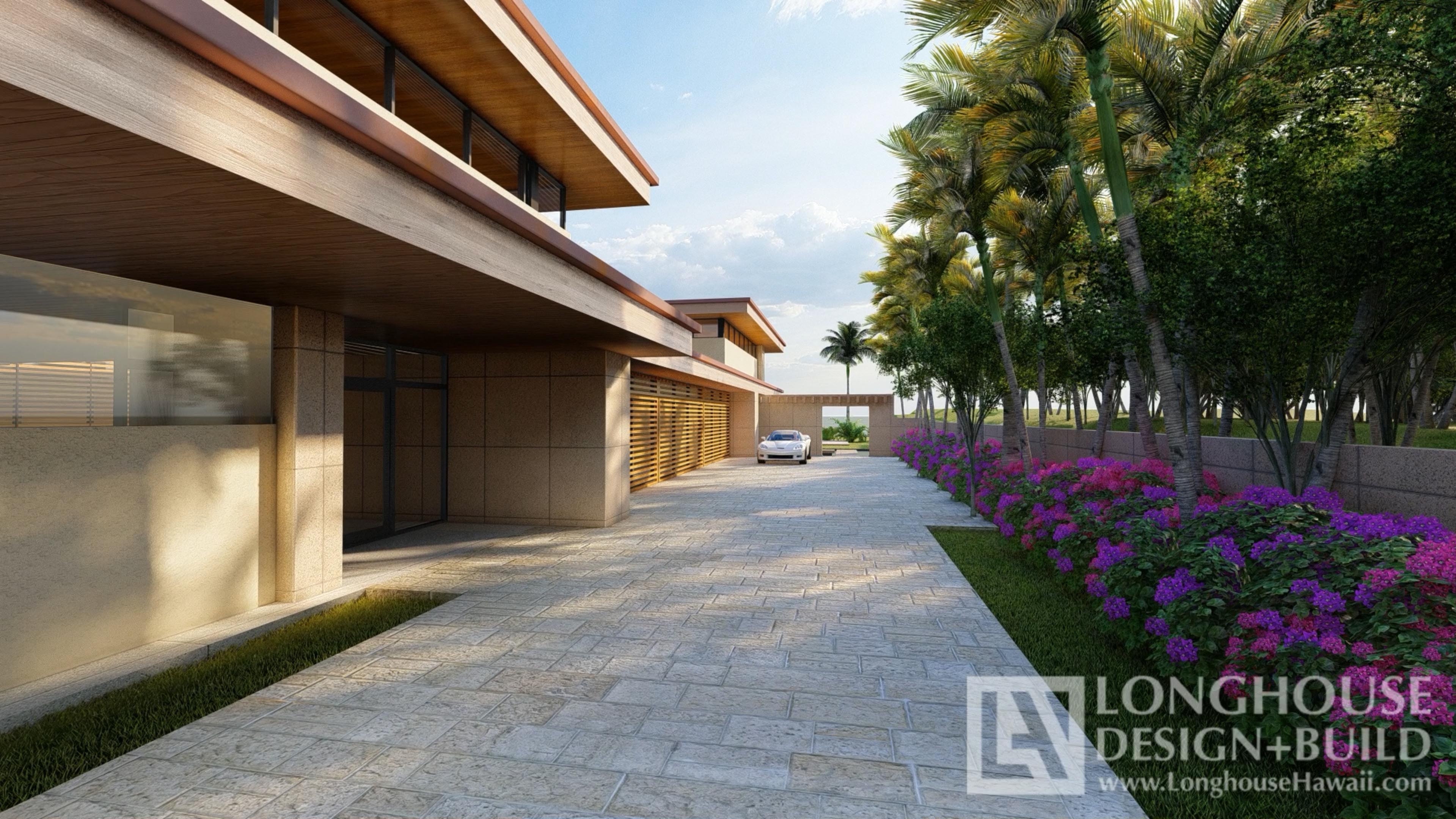 HAWAII360 Kahala Modern Residence Hawaii Architects Jeff Long Oahu Hawaii Honolulu Luxury Home builder design Build Interior Real Estate CAD Rendering 